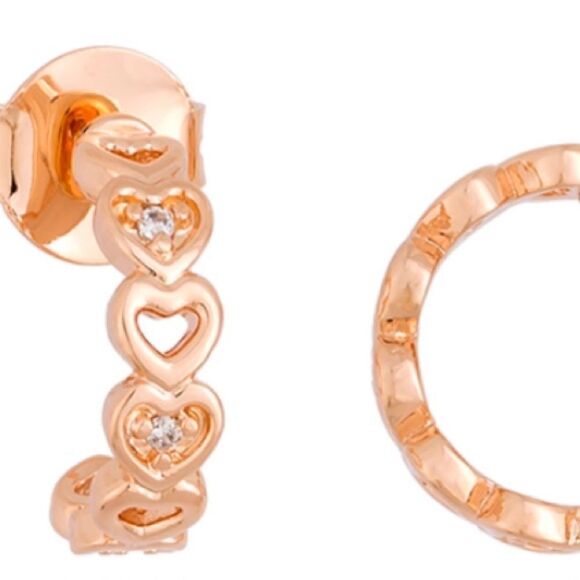 Earrings rose gold plated zirconia - Picture 2 of 7